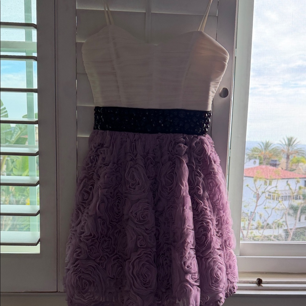 Windsor Cream and Purple Floral Mini Dress